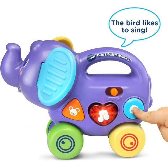 VTech Baby Learning Toy Interactive Push and Explore Elephant - Picture 9 of 14